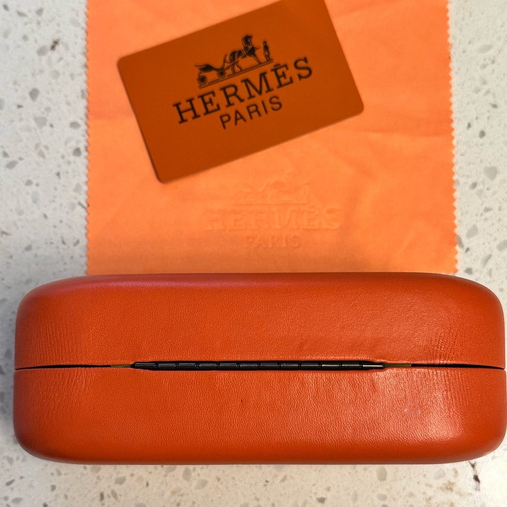 Hermes Orange Glasses Case with Signature Design - Picture 2 of 4